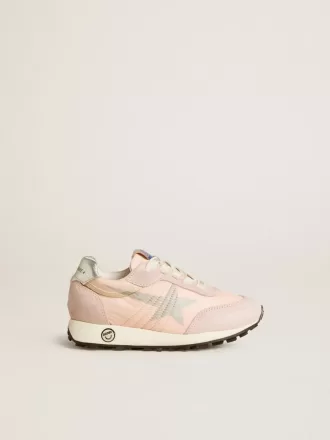 Young Marathon aus rosa Nylon mit aufgedrucktem Stern und Fersenlasche aus Leder