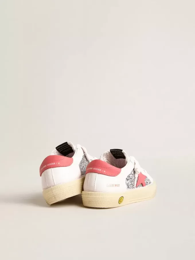 Young May mit rosa Lederstern und Fersenlasche Young May mit rosa Lederstern und Fersenlasche