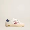 Young May School aus Leder mit Glitzerstern und Fersenlasche Young May School aus Leder mit Glitzerstern und Fersenlasche