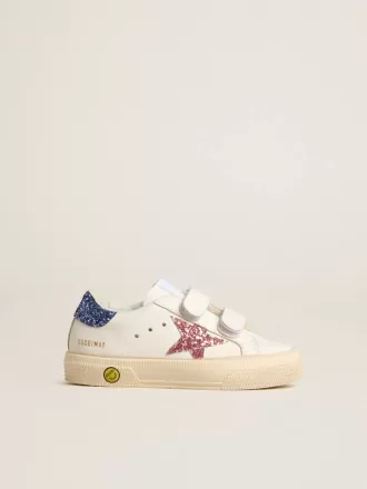 Young May School aus Leder mit Glitzerstern und Fersenlasche