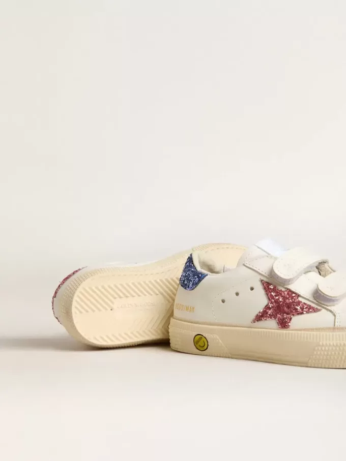 Young May School aus Leder mit Glitzerstern und Fersenlasche Young May School aus Leder mit Glitzerstern und Fersenlasche