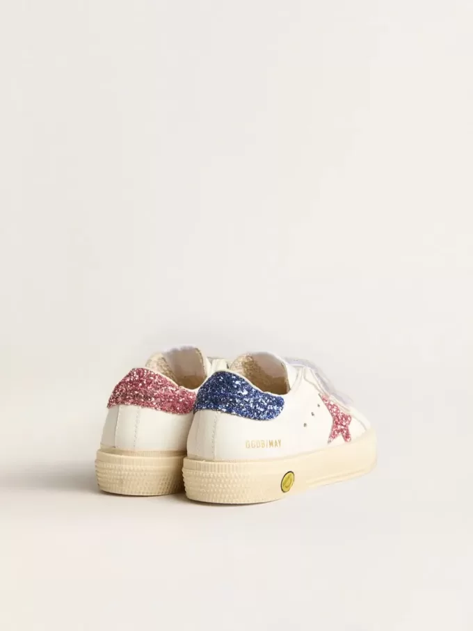 Young May School aus Leder mit Glitzerstern und Fersenlasche Young May School aus Leder mit Glitzerstern und Fersenlasche