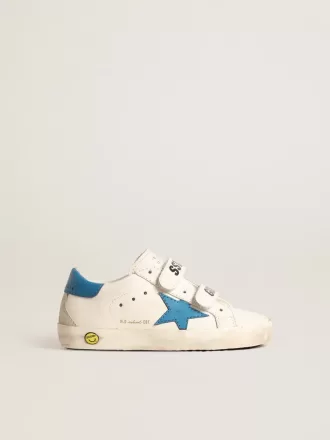 Young Old School aus Leder mit hellblauem Stern und Fersenlasche