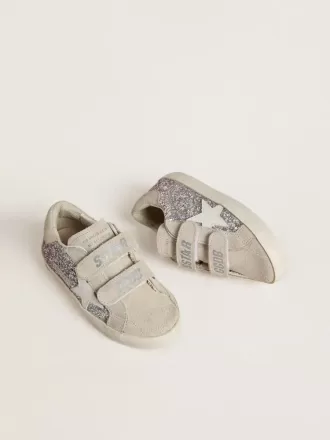Young Old School in Silber und Pink Glitzer mit weißem Lederstern