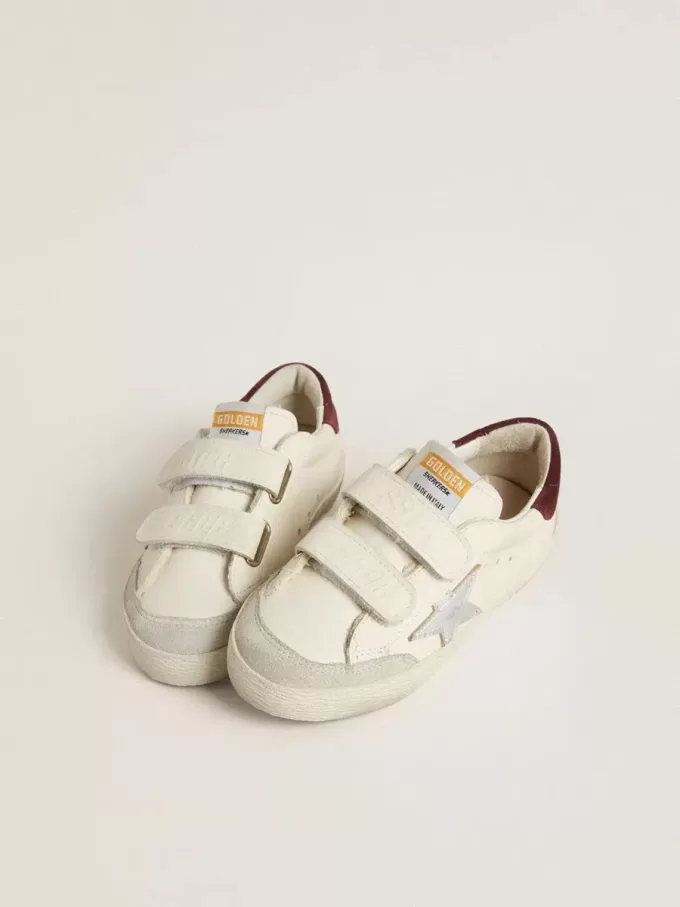 Young Old School mit silbernem Metallic-Lederstern und violettem Wildleder-Fersenlasche