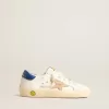 Young Super-Star aus Nappaleder mit beigem Stern und blauer Fersenlasche Young Super-Star aus Nappaleder mit beigem Stern und blauer Fersenlasche