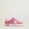 Young Super-Star aus rosa Wildleder mit hellgelbem Stern und Fersenlasche
