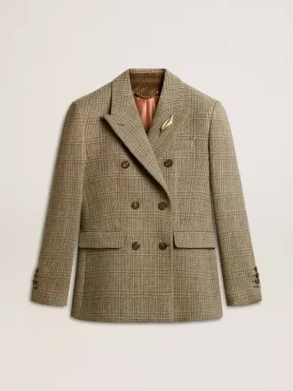 Zweireihiger Damenblazer aus Shetlandwolle