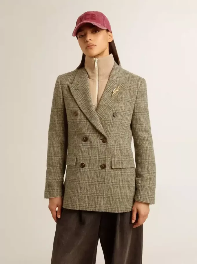 Zweireihiger Damenblazer aus Shetlandwolle